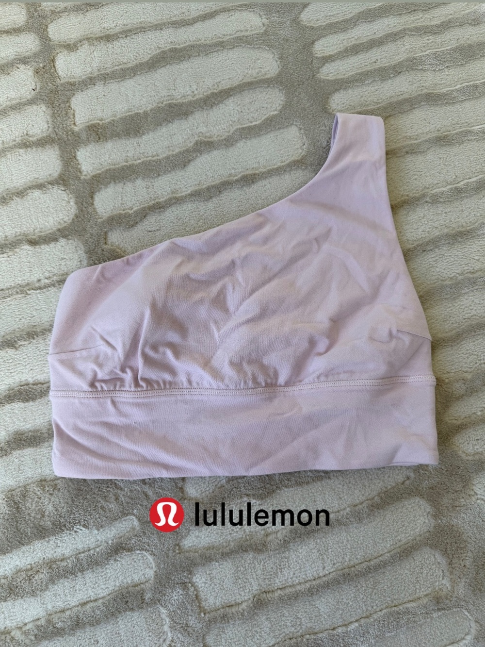 lululemon Asymmetric One-Shoulder Sports Bra in Pale Pink 4